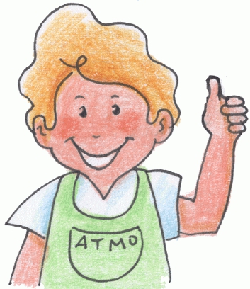 Logo L'Air et Moi la terre protégée par Atmo et Sphère, nos deux personnages